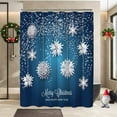 thumbnail image 2 of Blue Christmas Shower Curtain, Christmas Snowflakes Shower Curtains for Bathroom Decor, Winter Holiday Shower Curtain, Xmas Glitter Sparkle Fabric Cloth Bath Curtain, 72x72 Inch, 2 of 6