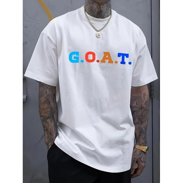Goat Creative Print T-Shirt - Relaxed Fit, Unique Novelty Design, Short Sleeves, Soft Fabric, Stylish Crew Neck - Ideal for Mens Fashion, Summer and Spring Seasons, Everyday Casual Wear Tee For Adult