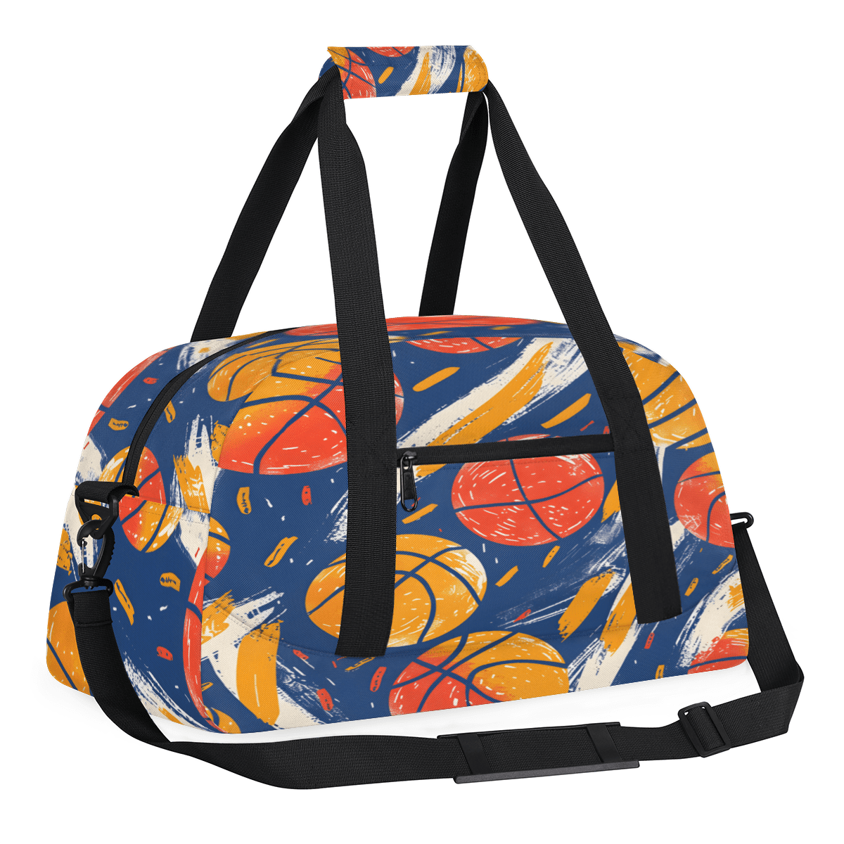 Herdesigns Basketball Duffle Bag for Women & Men, Sports Theme Gym Bag Dance Bag Overnight Bag Carry On Weekender Travel Bag