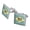 Silver, variant on Delaware State Flag Square Cufflink Set - Silver or Gold