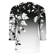 thumbnail image 5 of cocolona Womens Summer V Neck 3/4 Sleeve Tops Dressy Casual Blouses Fashion Casual Loose Floral Print T-shirts Trendy Tops 2025, 5 of 7