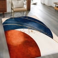 thumbnail image 4 of 3x5Ft Area Rugs Navy Blue Burnt Orange Non-Skid Rubber Backing Large Rectangle Rugs - Living Room Bedroom Home Office, Modern Boho Art Geometric Indoor Floor Mat Carpets Washable Rug, 4 of 9