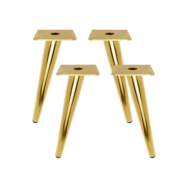 Geesatis Patas de sofá de 10.0 in, patas oblicuas de metal para muebles, hogar, cocina, patas otomanas de repuesto para gabinete, silla, TV, soporte, mesa, escritorio con tornillos de montaje, color d