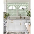 thumbnail image 5 of Sage Green Kitchen Curtains Swag Valance and Tier Curtains Set 24 Inch Length, Modern Abstract Waves Water Ripple Striped Rod Pocket Drape Panels Pair Swag Curtain for Bathroom/Cafe/Window, 5 of 6