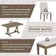 thumbnail image 3 of EUROCO  60"  6-Piece Dining Table Set,Dining Room Set with Table,Bench and  4 Cushioned Chairs,Solid Wood Rectangular Table and Chair Set, Kitchen Table Set, 3 of 10