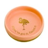 Gold Rush Round Trinket Bowl, Flamingo