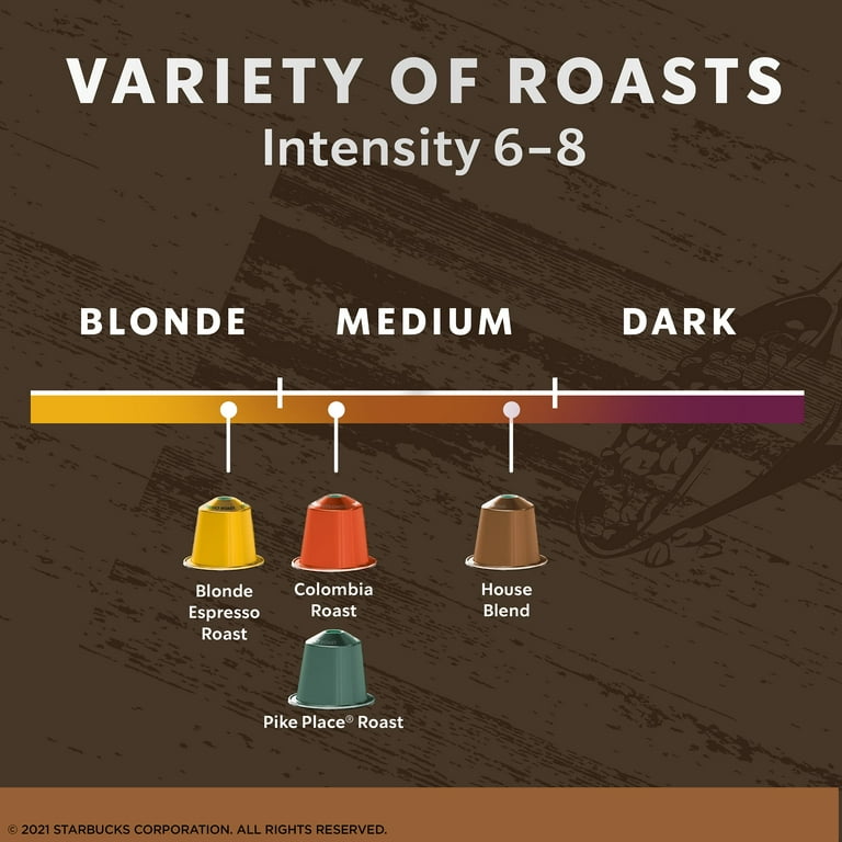 Starbucks By Nespresso Mild Variety Pack Coffee 50 Count Single Serve Capsules Compatible With Nespresso Original Line System Walmart