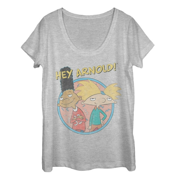 Women's Hey Arnold! Best Friend Circle  Scoop Neck Athletic Heather X Large