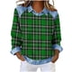 thumbnail image 1 of Camiseta de manga corta de cuello redondo casual de la mujer de verano, girar cuello abajo para la primavera, 1 of 5