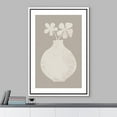 thumbnail image 2 of IDEA4WALL Framed Canvas Wall Art Minimal Pastel White & Gray Daisy Flower Vase Modern Art Nordic Abstract Digital Art Contemporary Artwork for Living Room, Bedroom, Office - White 16"x24", 2 of 5