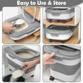 thumbnail image 5 of SSAWcasa 20 lb Dog Food Storage Containers with Wheels and Lids, Collapsible Pet Cat Food Storage Bin, 30 lb Airtight Rice Cereal Storage Bucket with Measuring Cup and Scoop (Gray), 5 of 9