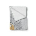 thumbnail image 2 of Tribal Soft Flannel Fleece Throw Blanket, Illustration of a Howling Wolf with Feathers, Cozy Plush for Indoor and Outdoor Use, 50" x 70", Grey Peach Purpleblue, by Ambesonne, 2 of 5