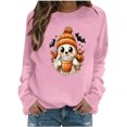 thumbnail image 3 of Aboser Womens Halloween Graphic Pullover Sweatshirt Cute Pumpkin Shirts Chic Clothes Soft Long Sleeve Crewneck Sweatshirts, 3 of 6