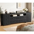 thumbnail image 2 of Amadwell Large TV Stand for 75, 80 Inch TVs, 11 Drawers with Power Outlets & LED Lights, 70 inch Entertainment Center, 2 of 9