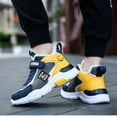 thumbnail image 4 of kids sneakers  shoes non slip warm shoes middle top outdoor Boys blue sneakers, 4 of 8