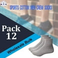 thumbnail image 4 of Yacht & Smith Men Wholesale Cotton Sport Athletic Mid Ankle Socks Bulk Case Pack Size 10-13, (Gray) (12), 4 of 7