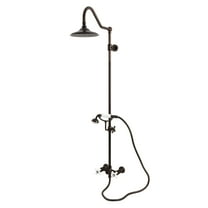 Kingston Brass CCK3665PX Kingston Wall Mount Rain Drop Shower System with Hand Shower, Oil Rubbed Bronze