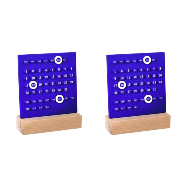 Ounissouiy Creative Perpetual Calendar Ornaments Reusable Handmade Desktop Home for Type1 NO1