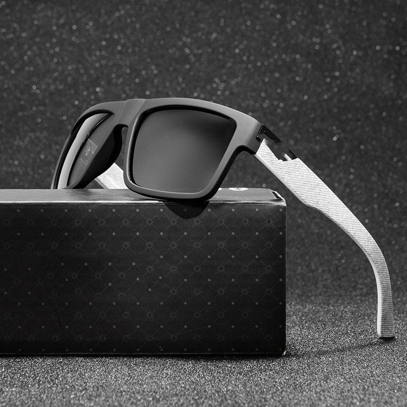 Mens Polarized Sunglasses Outdoor Sports Sunglasses for Cycling Driving Fishing Sunglasses with Black Frame and Gray