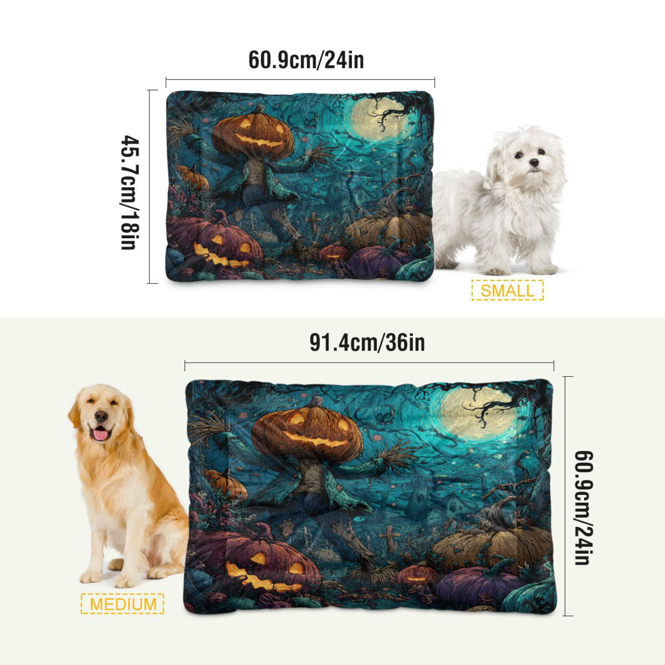 Qxltty Pranking Pumpkin Ped Pad Wear-resistant and Hard to Bite Through Sleeping Pad for Small Medium Large Dogs Winter Pet Bed 36×24in
