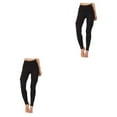 thumbnail image 3 of Qarigey Pantalones cortos de Yoga ajustados de cintura alta, pantalones deportivos, mallas deportivas de melocotón, ropa de gimnasio al aire Negro METRO 2Conjunto, 3 of 6