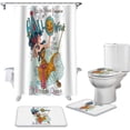 thumbnail image 2 of FMSHPON Halloween 4 Piece Bathroom Set Shower Curtain Bath Rug Contour Mat and Toilet Lid Cover, 2 of 7