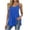 Blue, variant on Kukoosong Women's Pleated Front Tank Tops, Adjustable Spaghetti Strap Flowy Camisole, Scoop Neck Loose Sleeveless Shirts for Summer Casual Layering