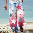 thumbnail image 2 of Men's American Flag Print Pants Casual Relaxed Breathable Pants Drawstring Patriotic Holiday Long Pants, 2 of 5
