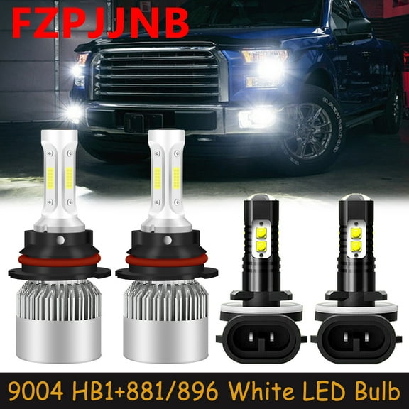 FZPJJNB for Ford Escort 1990-1996 LED Headlights Bulb High Low Beam + Fog Light,9004+881 896,White,S2,C06
