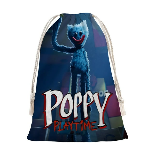 Poppy Playtime Bolsa de regalo con cierre de cinta navideño para decoración de Navidad,50cm×76 cm.