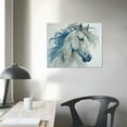 thumbnail image 4 of COMIO  Minimalist Watercolor Horse Portrait Blue Beige Canvas Third Wall Art, 4 of 5
