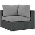 thumbnail image 1 of Modway Sojourn Aluminum Fabric and Rattan Patio Corner Sofa Chair in Canvas/Gray, 1 of 5