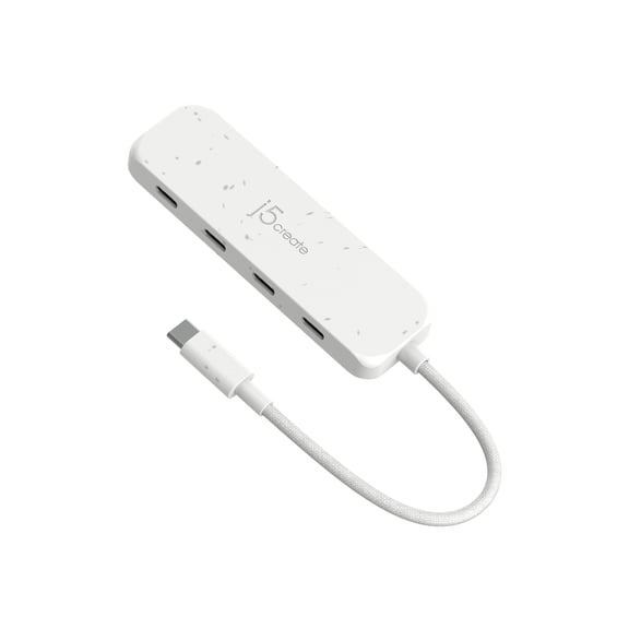 j5create Eco-Friendly 4-Port USB Type-C Hub Pure White (JCH345EW)