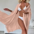 thumbnail image 7 of JoveMarine Women's Cotton Bikini Cover Up Cardigan, Loose Beach Shirt, Sun Protection Swimsuit Outerwear, Bikini Cover Ups for Women,Pink One Size, 7 of 7
