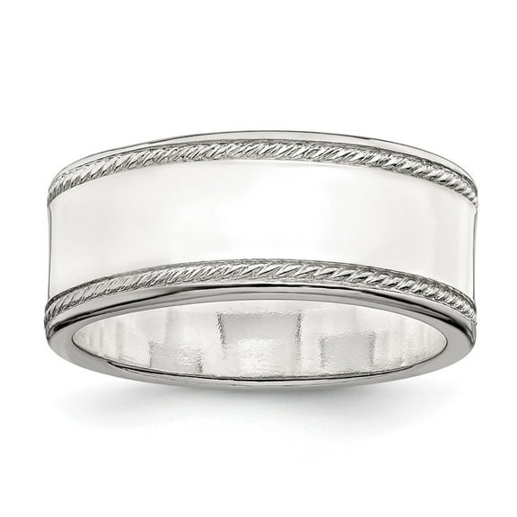 Auriga Fine Jewelry 925 Sterling Silver Wedding Band Ring Size 7 for Women