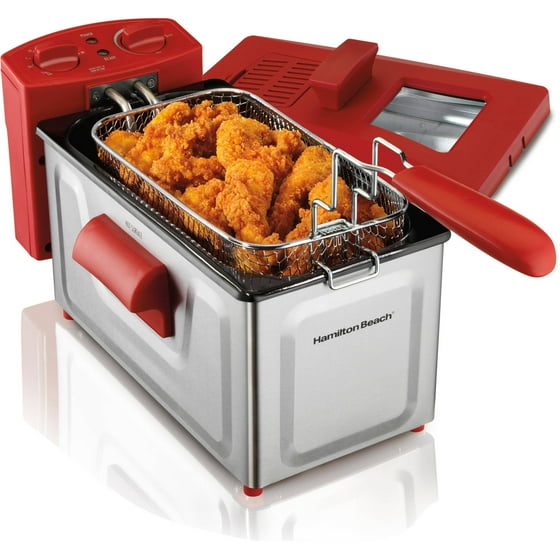 Hamilton Beach 8 Cup Fast Cooking Stainless Steel Deep Fryer with Lid Model 35201