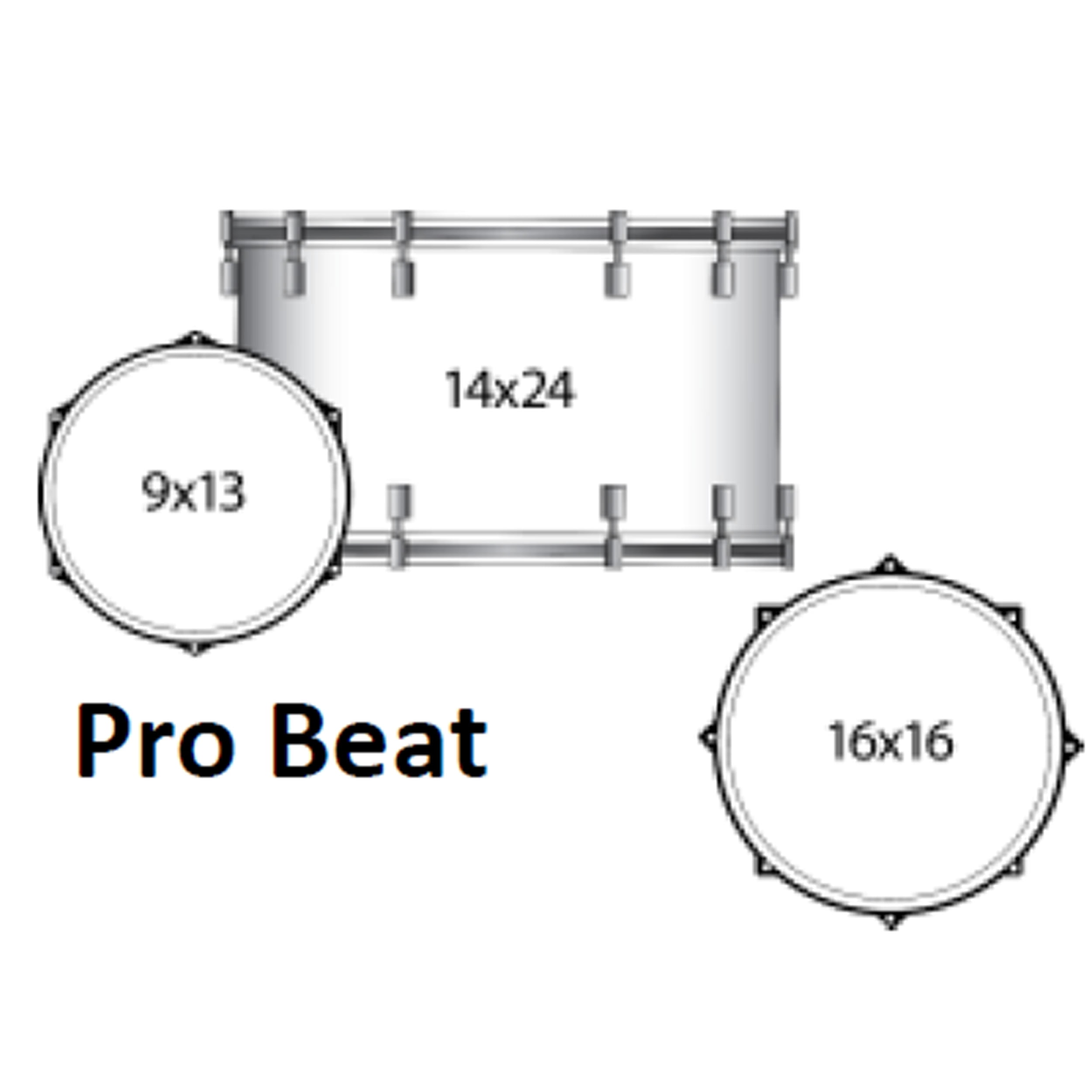 Ludwig NeuSonic 3-Piece Pro Beat Shell Pack With 24" Bass Drum Satin Blue Pearl
