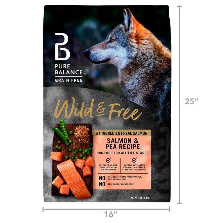 Pure Balance Wild Free Salmon Pea Dry Dog Food 24 lbs for All