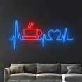 thumbnail image 4 of Handmadetneonsign Coffee Cup Heartbeat Neon Sign, Coffee Lover Wall Art Decor, Cafe Store Wall Decor, 4 of 5