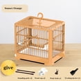 thumbnail image 2 of Travel Bird Cage, Bird Travel Carrier Cage with Handle, 2 Standing Pole, Food Container And 2 Cup, Fruit fork for Lovebirds Cockatiels Small Parrots Canaries, 2 of 7