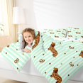 thumbnail image 3 of Homewish Dachshund Bow Twin Comforter Sets,Cute Animal Bedding Set,Green White Stripes Decor,Polkadot Reversible,2 Pieces,1 Comforter and 1 Pillowcase, 3 of 7