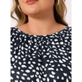 thumbnail image 5 of DARING DIVA  Women's Plus Crew Neck 3/4 Sleeve Blouse 1X Navy Blue, 5 of 6