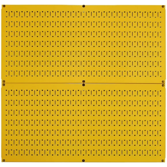 Organisateur de Garage Horizontal à Panneau Perforé 32"x16 Pouces, Jaune (2 Pack)