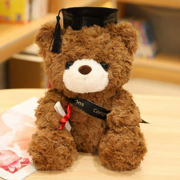 Graduation Gifts Bear Stuffed Animal Plush Toy with Tassel for Man Women Girls Boys Congratulatory Party，Brown,9inch