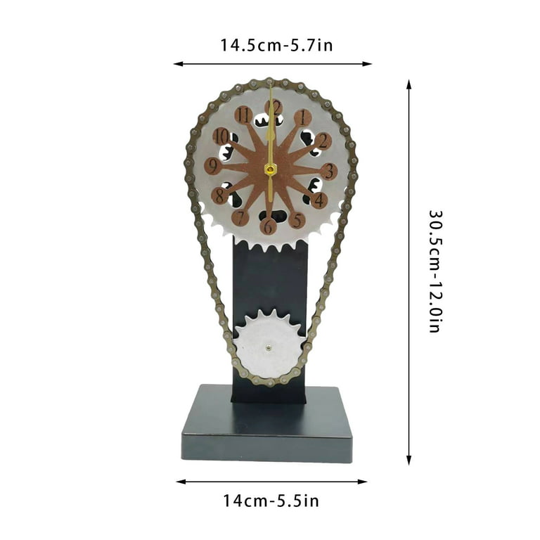 Vintage Clock, Steampunk Clock with Movement Gears Home Decor Rotating Gear  Clock Timing Rotating Gear Clock Craft Ornament Chain Gear Clock Ornament