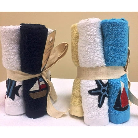 - Kaufman -2 Pack of 5 Terry Wash Cloth with Monogram Towels.Total 10 Towels