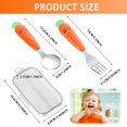 thumbnail image 3 of 6 Pcs Toddler Utensils with Case Kids Spoons and Forks Self Feeding Carrot Toddler Forks and Spoons Stainless Steel Baby Silverware Toddler Travel Utensils Toddler Flatware Sets, 3 of 5