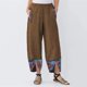 thumbnail image 2 of Gibobby pantalones de mezclilla afelpados mujer Pantalones de pierna ancha informales irregulares con cintura elástica y estampado suelto informal a la moda para mujer (Marrón, S), 2 of 5