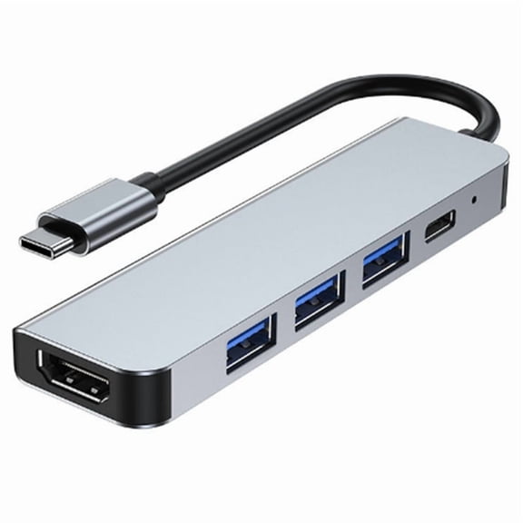 5 Ports USB C Hub to 4K -Compatible PD Fast Charge USB 3.0 2.0 HUB 4K 30Hz Charging Docking