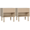 thumbnail image 1 of HOMCOM Bedroom Nightstand Set of 2, Side Table with Storage Shelf, Drawer, 1 of 10